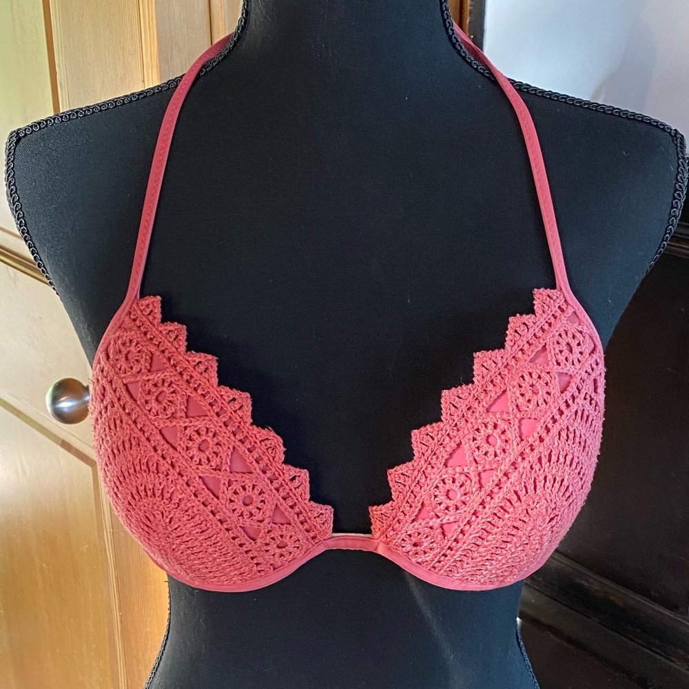 Pink Crocheted Bikini Top SHADE & SHORE